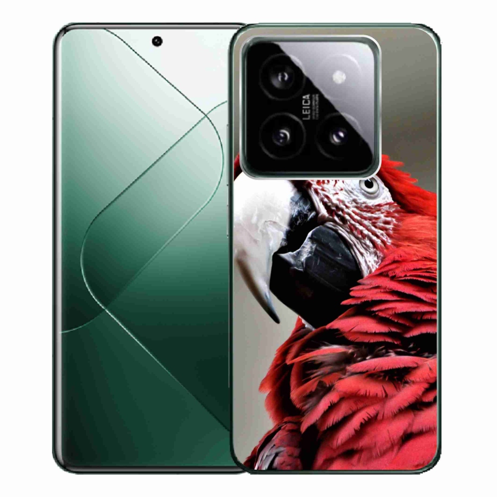 Gelový obal mmCase na Xiaomi 14 Pro - papoušek ara červený
