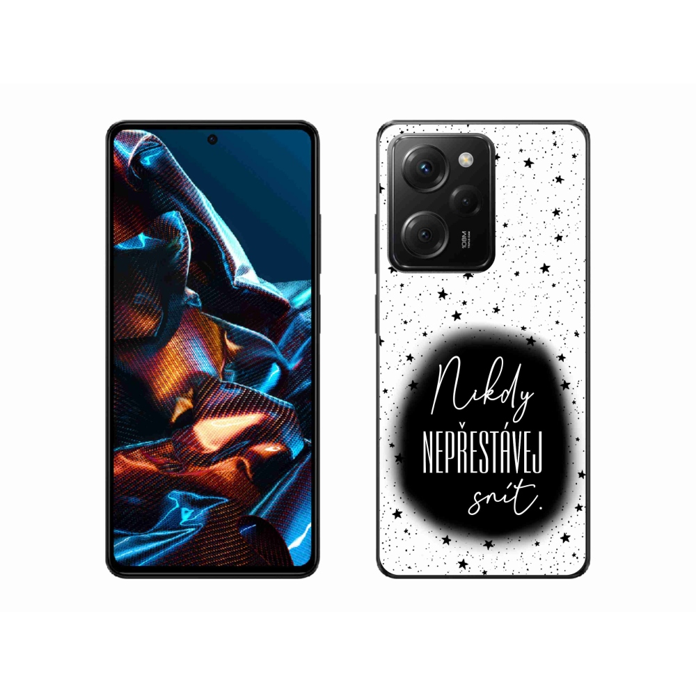 Gelový kryt mmCase na Xiaomi Poco X5 Pro 5G - citát 1 černobílé pozadí