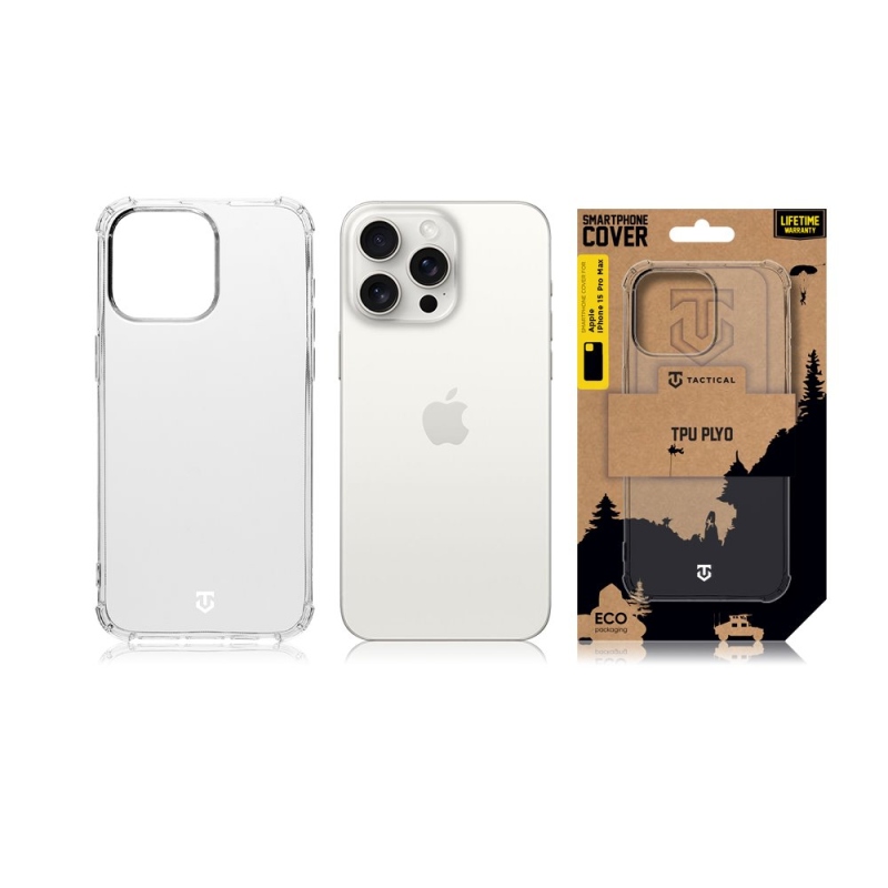 Tactical TPU Plyo Kryt pro Apple iPhone 15 Pro Max - průhledný 
