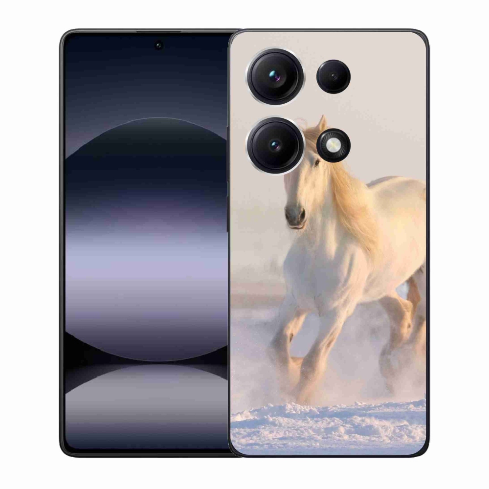 Gelový kryt mmCase na Xiaomi Redmi Note 14S - kůň ve sněhu