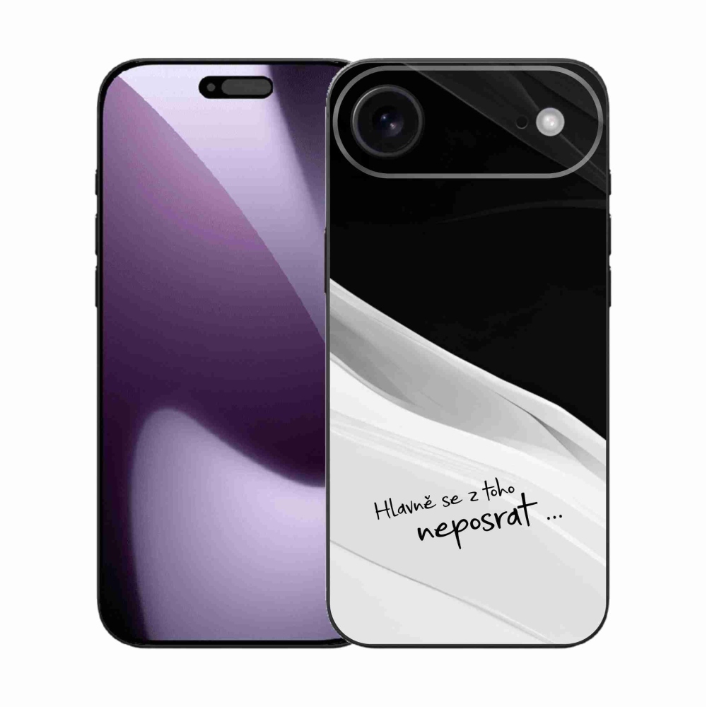 Gelový kryt mmCase na iPhone 17 Air - vtipný text 13 bíločerné pozadí