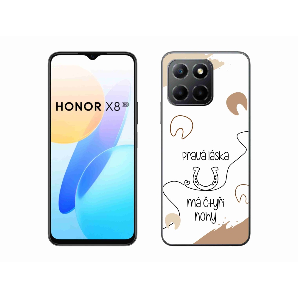 Gelový kryt mmCase na Honor X8 5G/Honor 70 Lite 5G - koňský motiv bílé pozadí