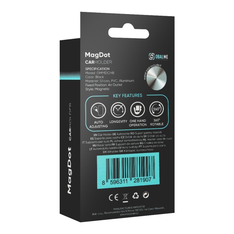 OBAL:ME MagDot Magnetický Držák do Auta Black