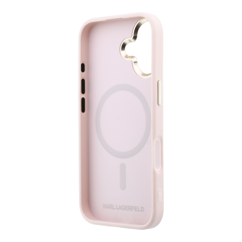 Karl Lagerfeld PU Perforated Gold Dots MagSafe Zadní Kryt pro iPhone 17 Pink