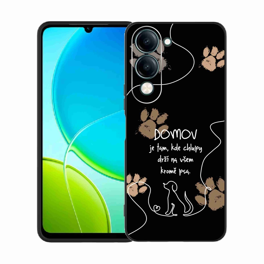 Gelový kryt mmCase na Vivo Y29s 5G - psí motiv černé pozadí
