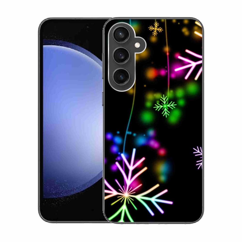 Gelový kryt mmCase na Samsung Galaxy S23 FE - barevné vločky
