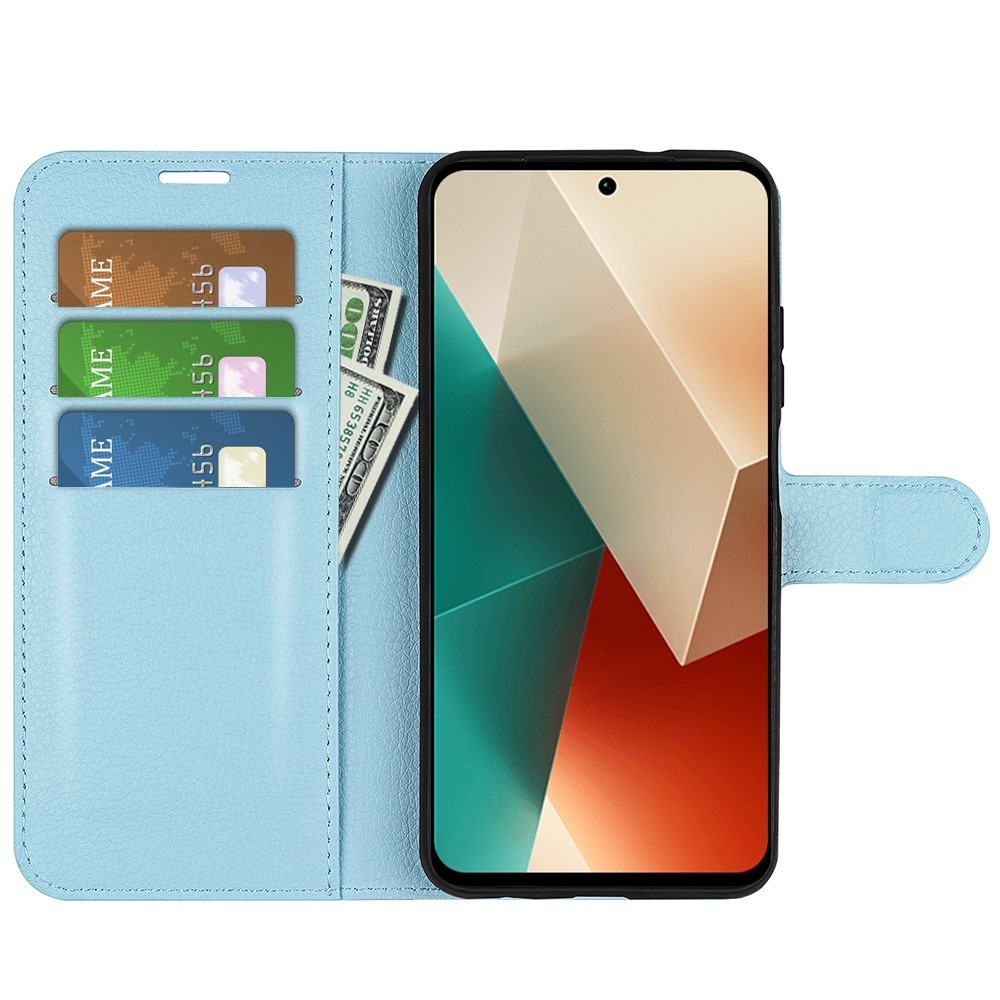 Litchi knížkové pouzdro na Xiaomi Redmi Note 13 5G - modré