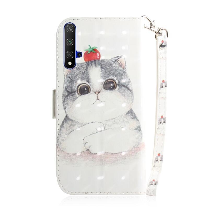 Decor knížkové pouzdro na Honor 20/Huawei Nova 5T - bílá kočka