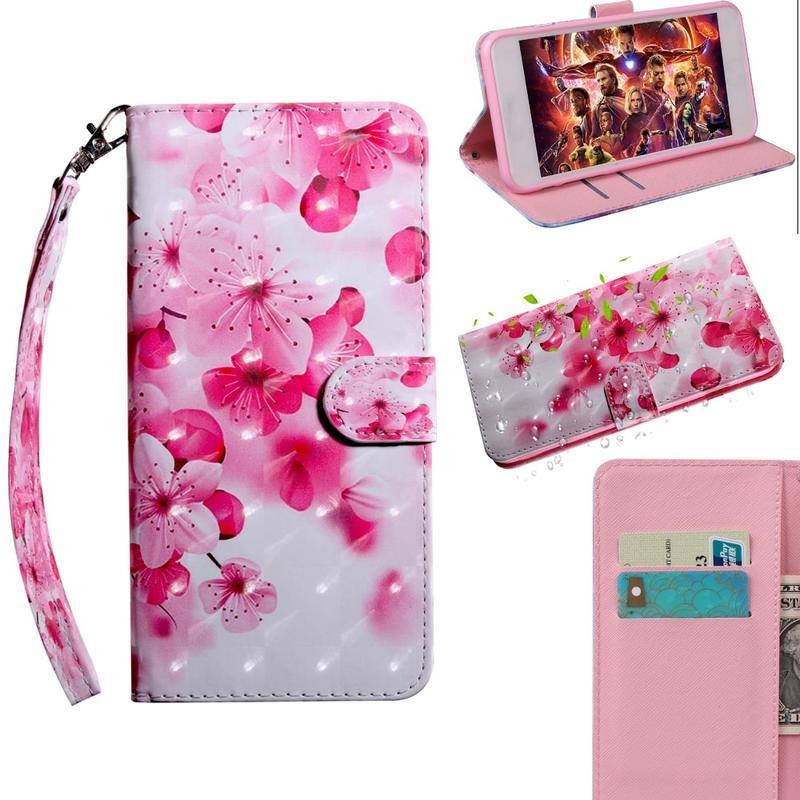 Decor PU kožené peněženkové pouzdro na mobil Samsung Galaxy A51 5G - růžové květy