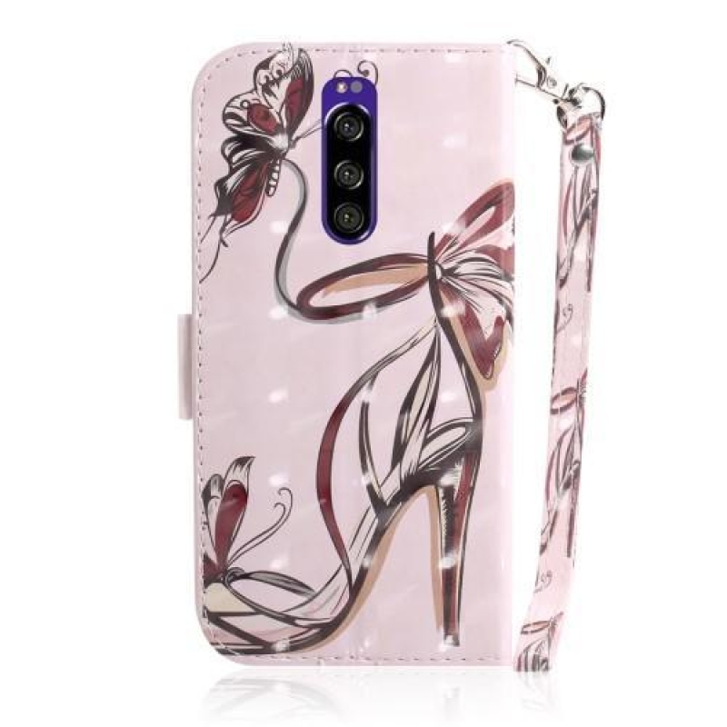 Decor PU kožené peněženkové pouzdro na mobil Sony Xperia 1 - podpatky