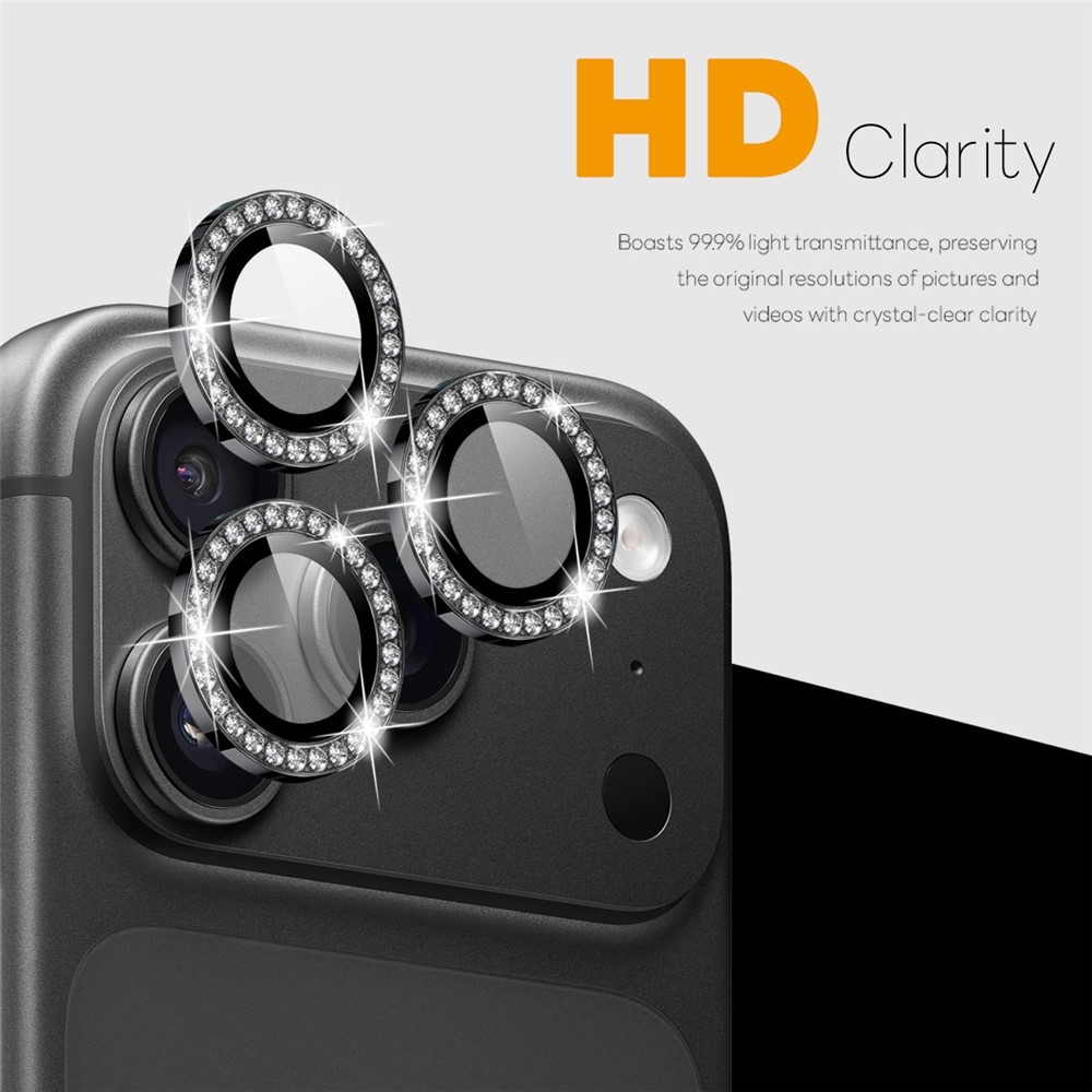 Decor sklo čočky fotoaparátu na iPhone 18 Pro Max/18 Pro (samostatná skla) - černé