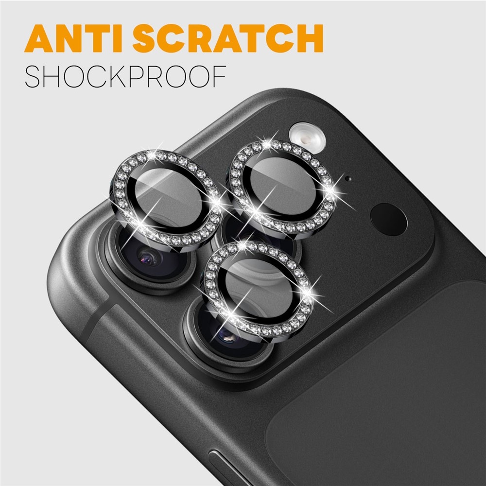 Decor sklo čočky fotoaparátu na iPhone 18 Pro Max/18 Pro (samostatná skla) - černé
