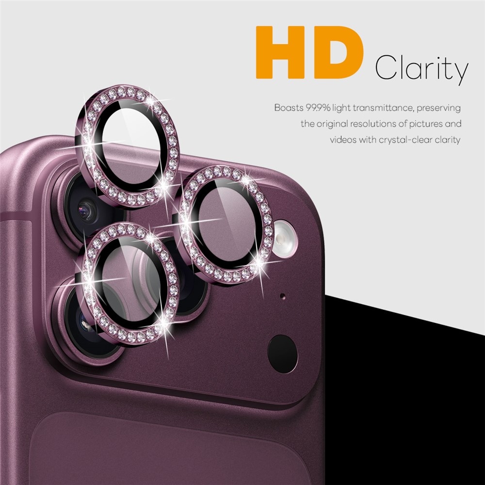 Decor sklo čočky fotoaparátu na iPhone 18 Pro Max/18 Pro (samostatná skla) - fialové