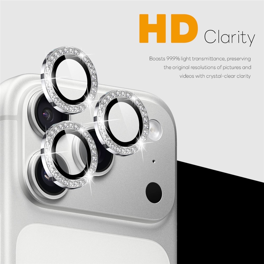 Decor sklo čočky fotoaparátu na iPhone 18 Pro Max/18 Pro (samostatná skla) - stříbrné