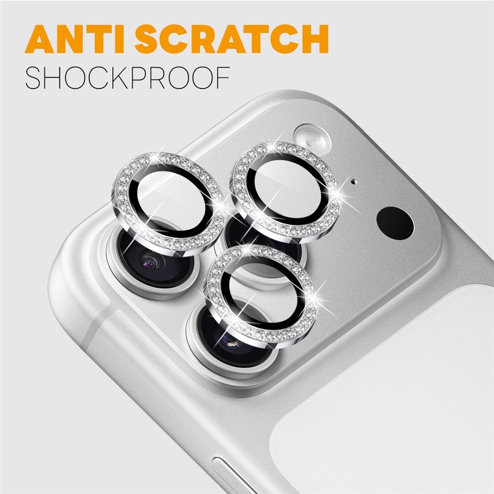 Decor sklo čočky fotoaparátu na iPhone 18 Pro Max/18 Pro (samostatná skla) - stříbrné
