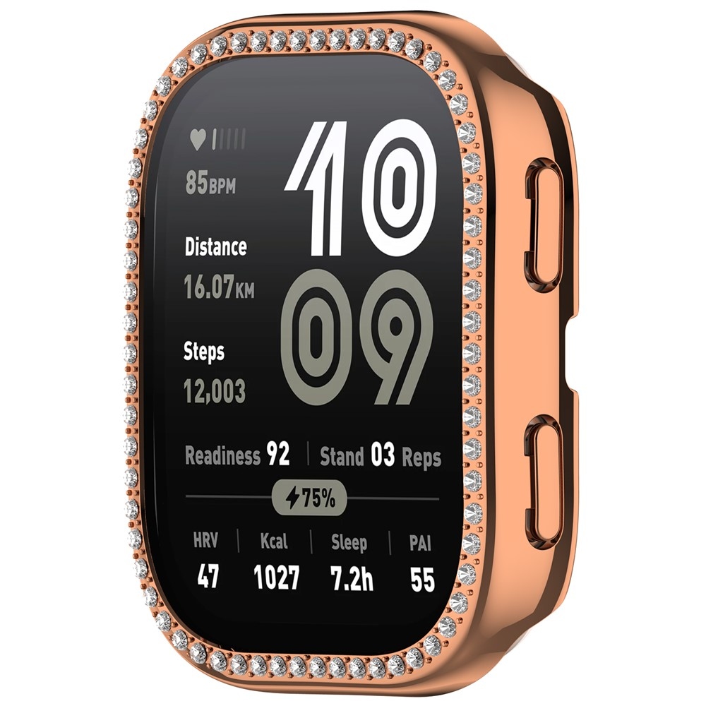 Decory plastové nasazovací pouzdro s kamínky na Amazfit Bip 6 - růžovozlaté