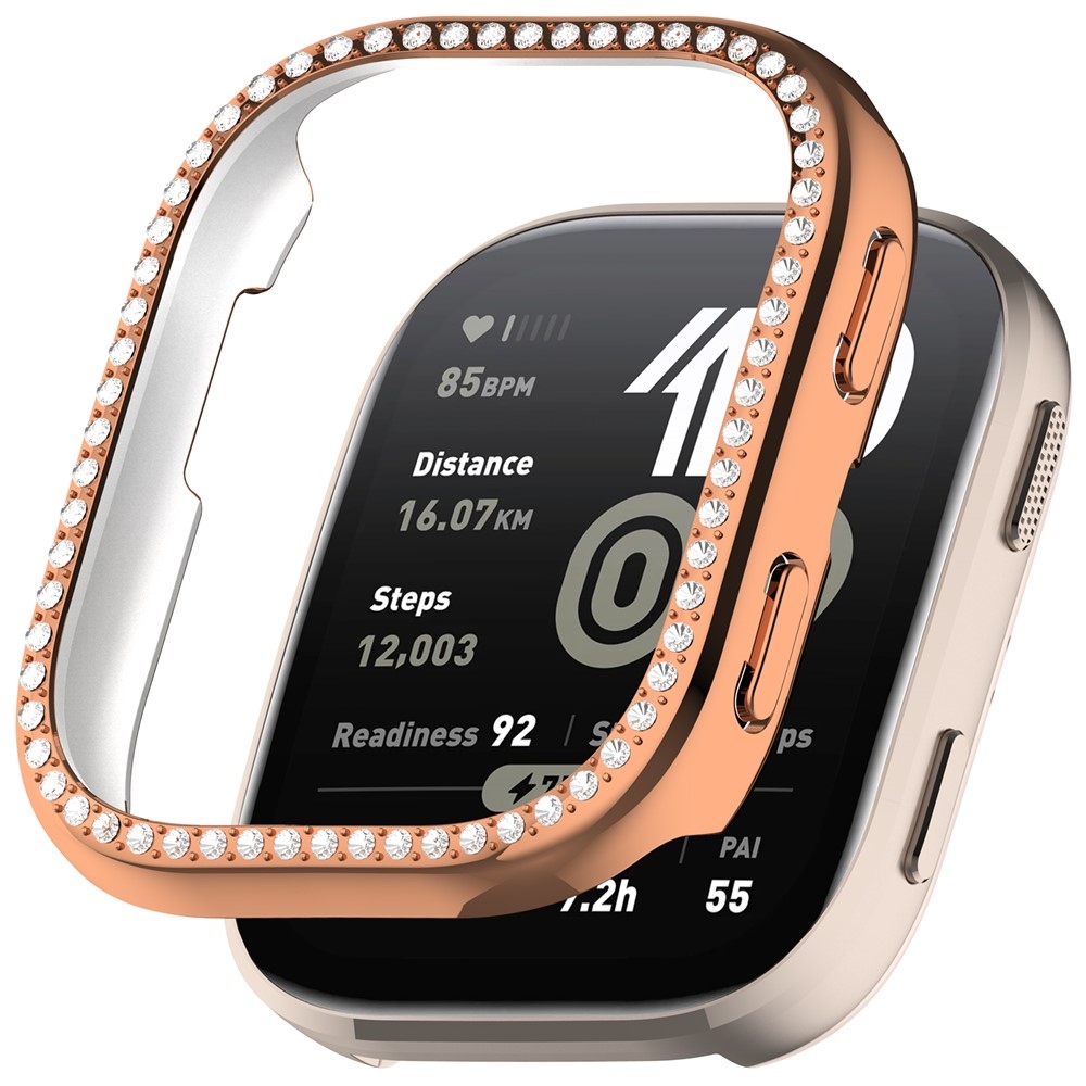 Decory plastové nasazovací pouzdro s kamínky na Amazfit Bip 6 - růžovozlaté