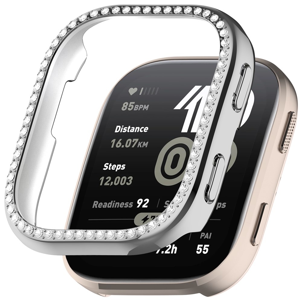 Decory plastové nasazovací pouzdro s kamínky na Amazfit Bip 6 - stříbrné