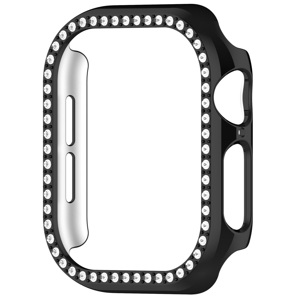 Decory plastové nasazovací pouzdro s kamínky na Apple Watch 11/10 42mm - černé