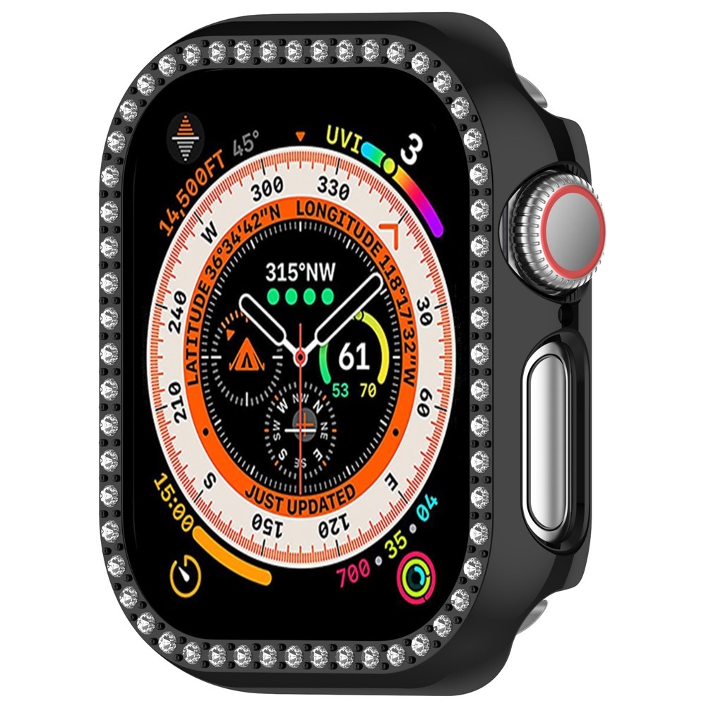 Decory plastové nasazovací pouzdro s kamínky na Apple Watch 11/10 42mm - černé