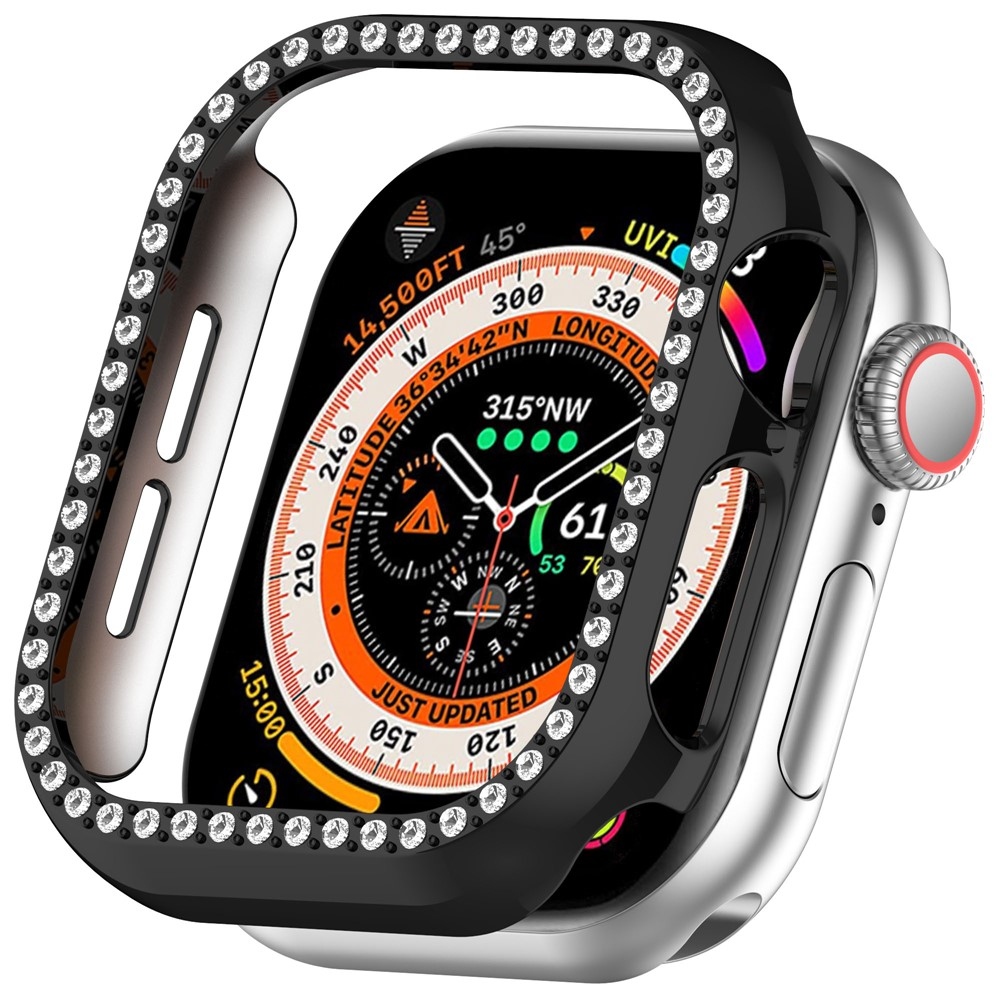 Decory plastové nasazovací pouzdro s kamínky na Apple Watch 11/10 42mm - černé