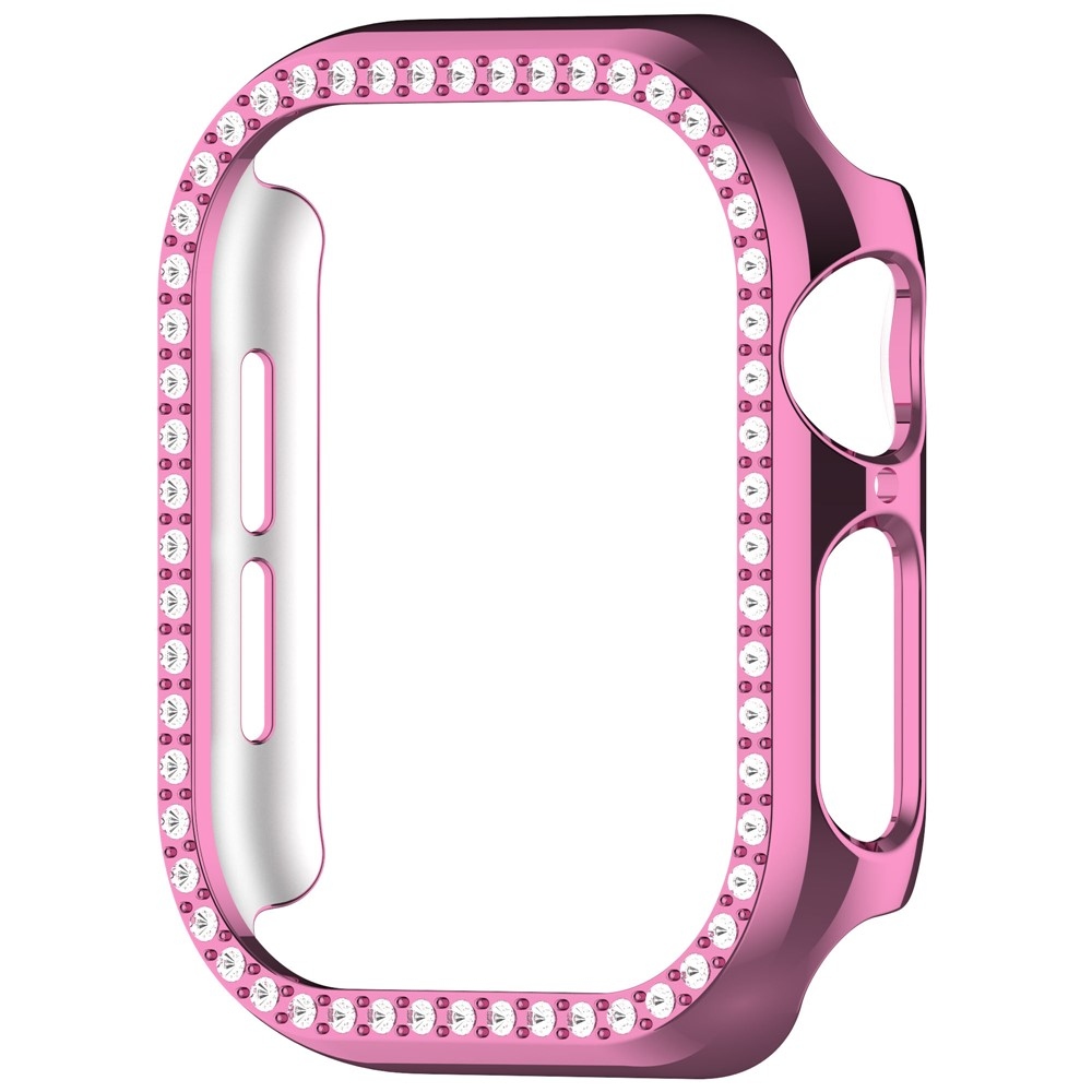 Decory plastové nasazovací pouzdro s kamínky na Apple Watch 11/10 42mm - růžové