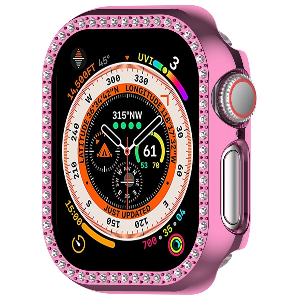 Decory plastové nasazovací pouzdro s kamínky na Apple Watch 11/10 42mm - růžové