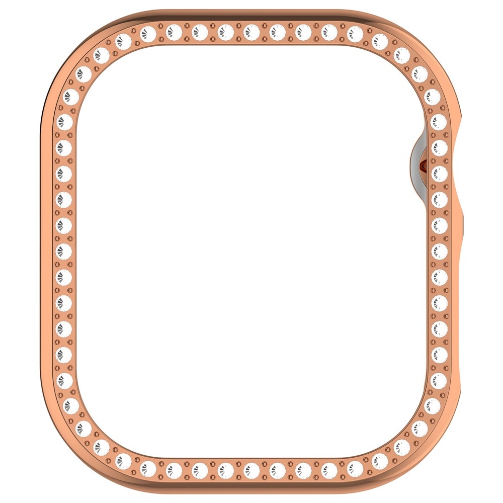 Decory plastové nasazovací pouzdro s kamínky na Apple Watch 11/10 42mm - růžovozlaté