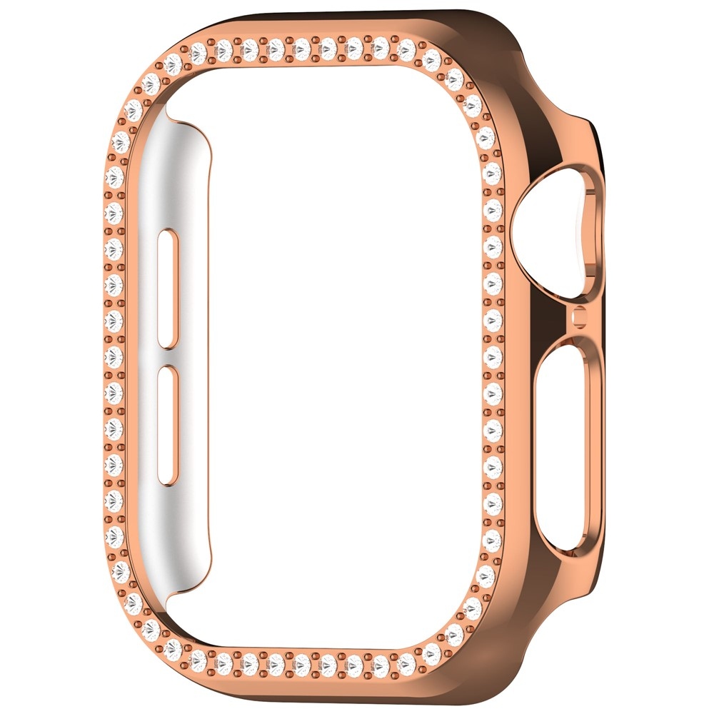 Decory plastové nasazovací pouzdro s kamínky na Apple Watch 11/10 42mm - růžovozlaté