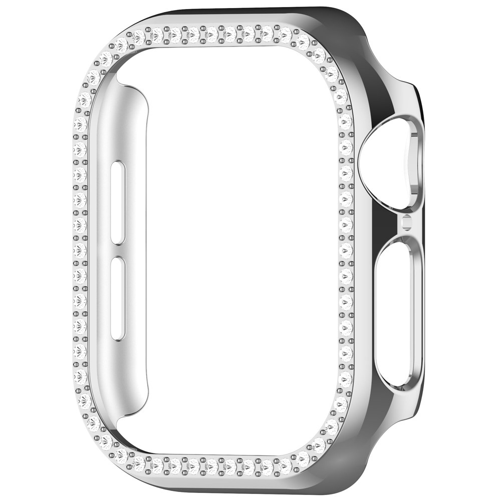 Decory plastové nasazovací pouzdro s kamínky na Apple Watch 11/10 42mm - stříbrné