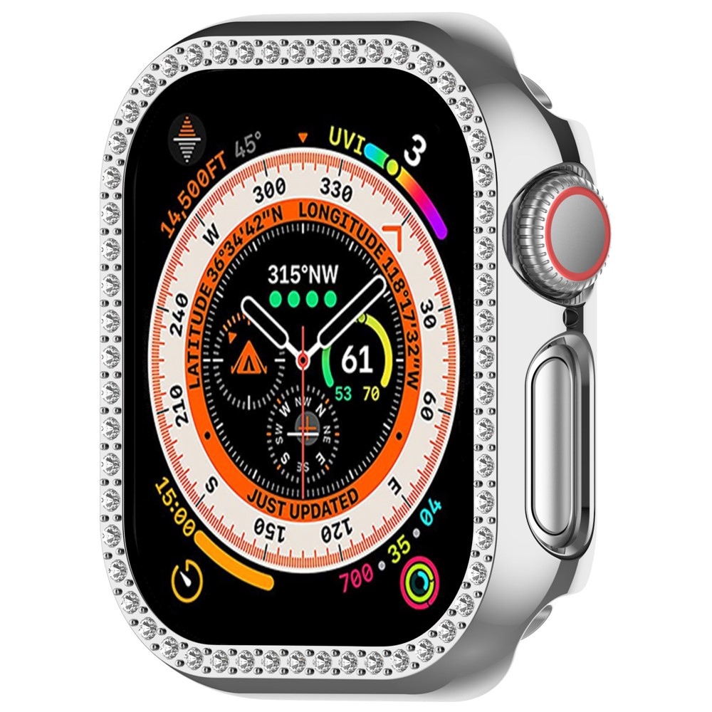 Decory plastové nasazovací pouzdro s kamínky na Apple Watch 11/10 42mm - stříbrné