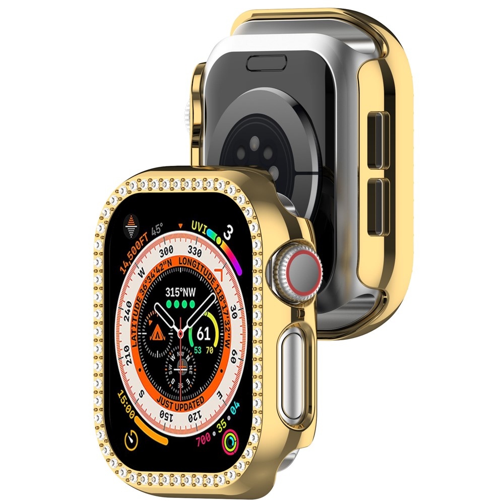 Decory plastové nasazovací pouzdro s kamínky na Apple Watch 11/10 42mm - zlaté