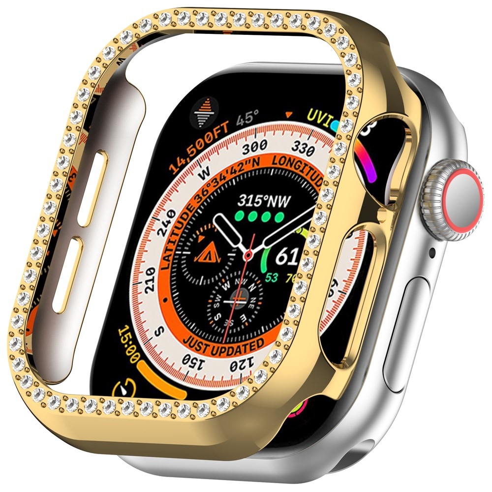 Decory plastové nasazovací pouzdro s kamínky na Apple Watch 11/10 42mm - zlaté