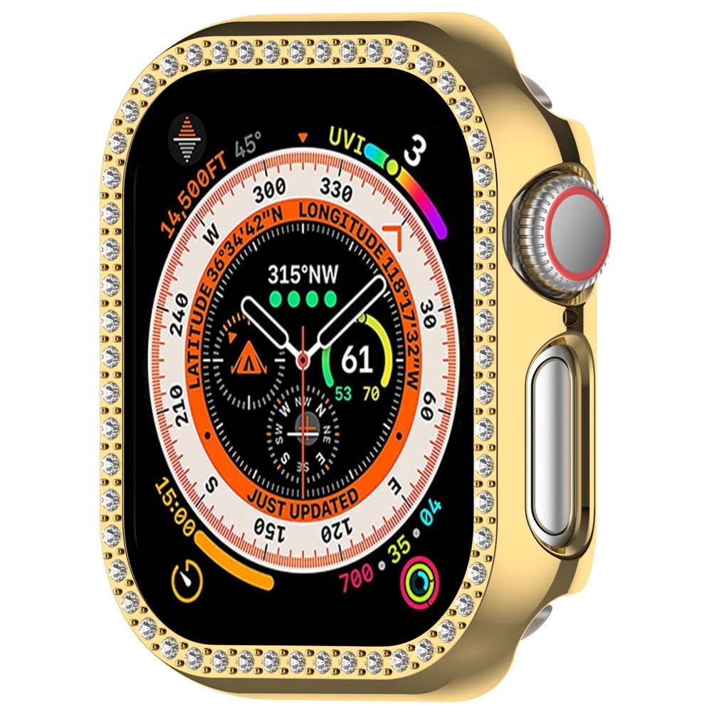 Decory plastové nasazovací pouzdro s kamínky na Apple Watch 11/10 42mm - zlaté