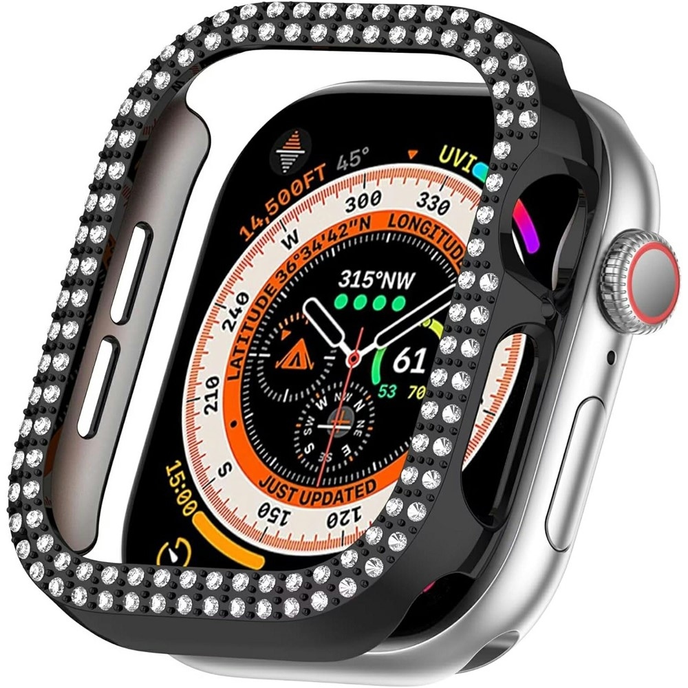 Decory plastové nasazovací pouzdro s kamínky na Apple Watch 11/10 46mm - černé