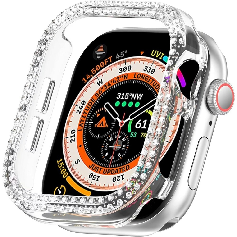 Decory plastové nasazovací pouzdro s kamínky na Apple Watch 11/10 46mm - průhledné