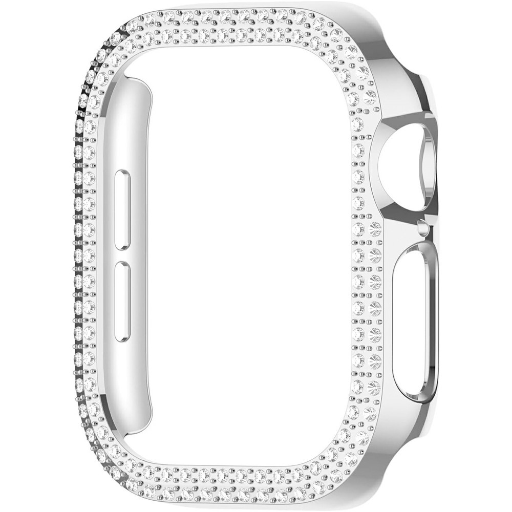 Decory plastové nasazovací pouzdro s kamínky na Apple Watch 11/10 46mm - stříbrné