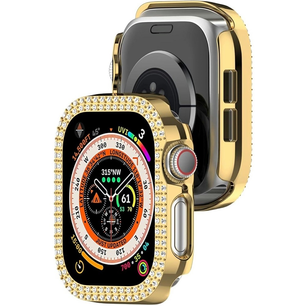 Decory plastové nasazovací pouzdro s kamínky na Apple Watch 11/10 46mm - zlaté