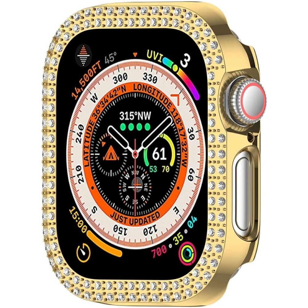 Decory plastové nasazovací pouzdro s kamínky na Apple Watch 11/10 46mm - zlaté
