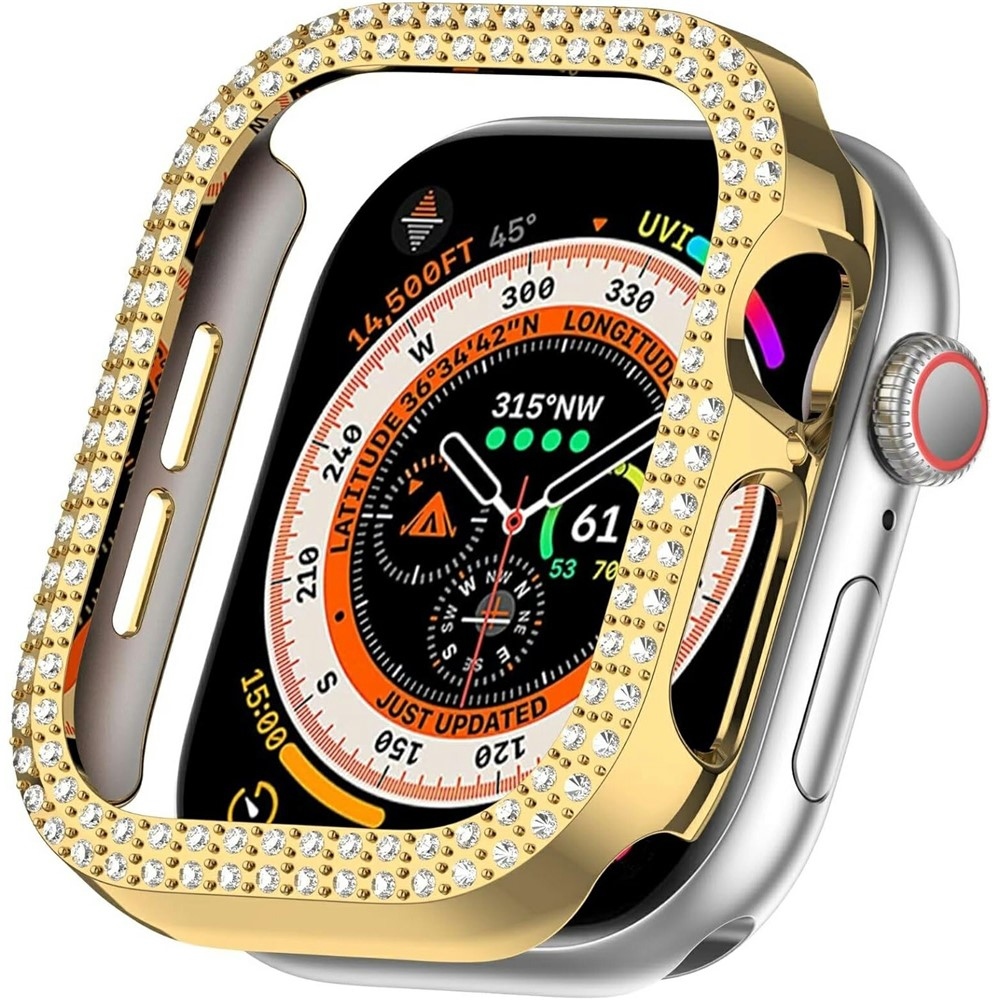 Decory plastové nasazovací pouzdro s kamínky na Apple Watch 11/10 46mm - zlaté