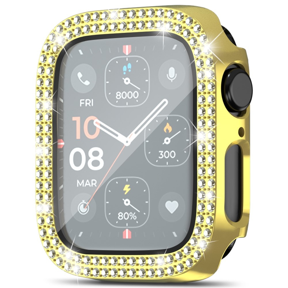 Decory plastové nasazovací pouzdro s kamínky na Apple Watch SE3/SE2/SE1/Watch 6/5/4 40mm - zlaté