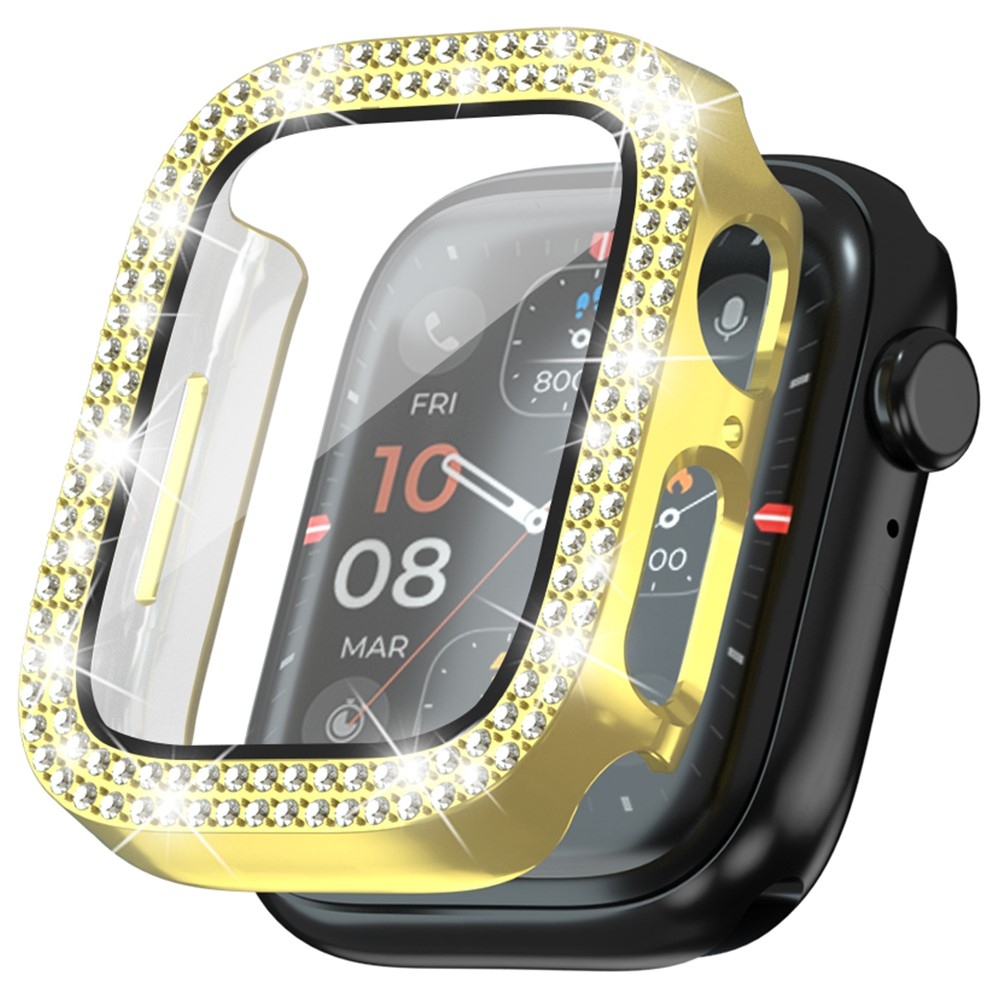 Decory plastové nasazovací pouzdro s kamínky na Apple Watch SE3/SE2/SE1/Watch 6/5/4 40mm - zlaté