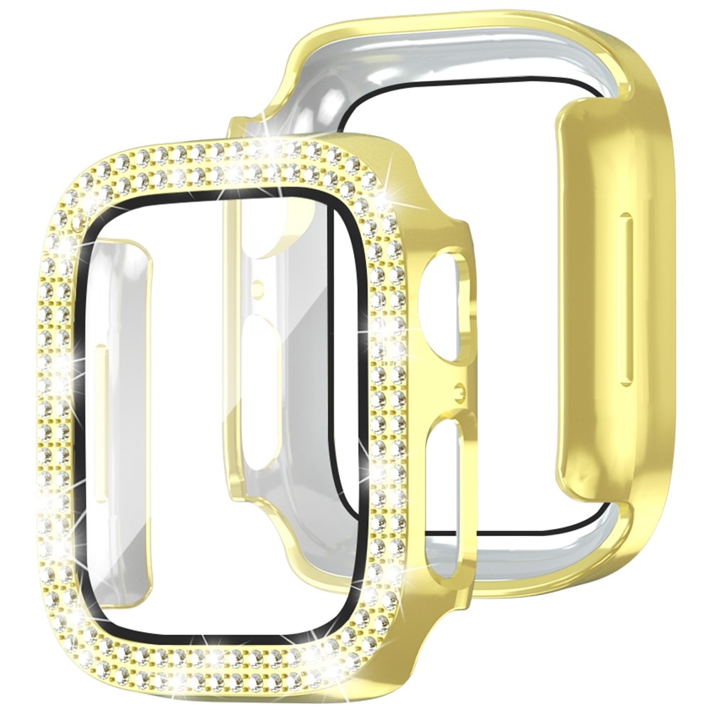 Decory plastové nasazovací pouzdro s kamínky na Apple Watch SE3/SE2/SE1/Watch 6/5/4 40mm - zlaté