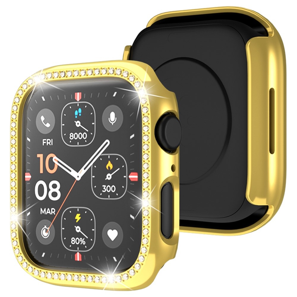 Decory plastové nasazovací pouzdro s kamínky na Apple Watch SE3/SE2/SE1/Watch 6/5/4 44mm - zlaté