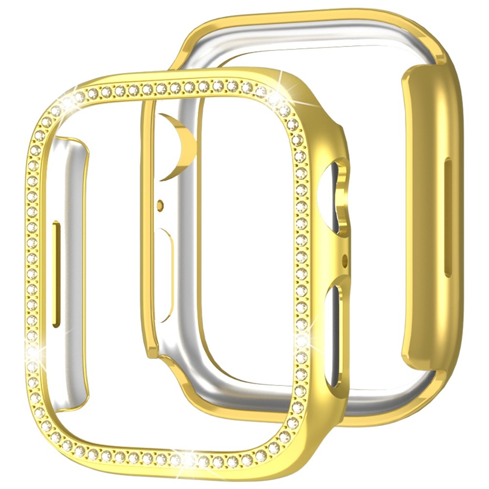 Decory plastové nasazovací pouzdro s kamínky na Apple Watch SE3/SE2/SE1/Watch 6/5/4 44mm - zlaté