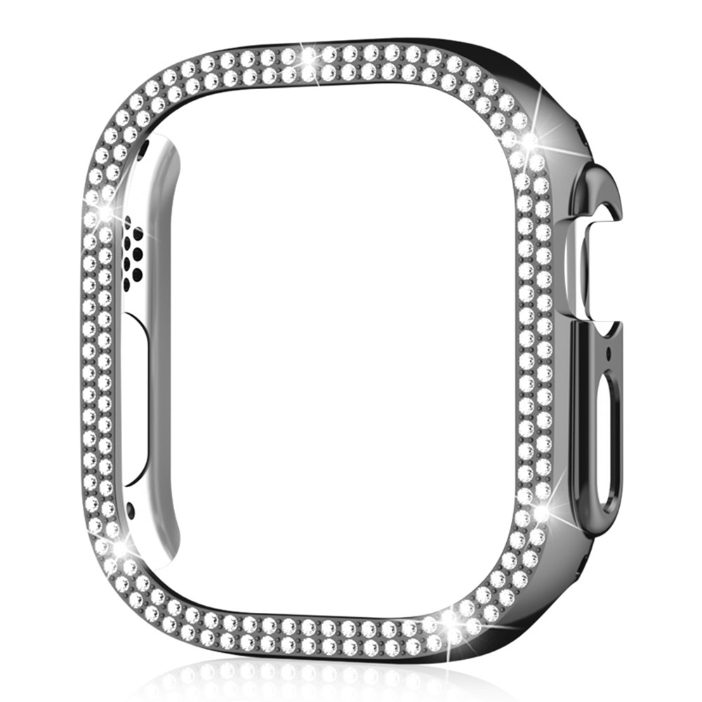 Decory plastové nasazovací pouzdro s kamínky na Apple Watch Ultra 4/3/2/1 49mm - černé