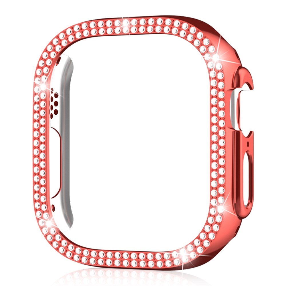 Decory plastové nasazovací pouzdro s kamínky na Apple Watch Ultra 4/3/2/1 49mm - červené