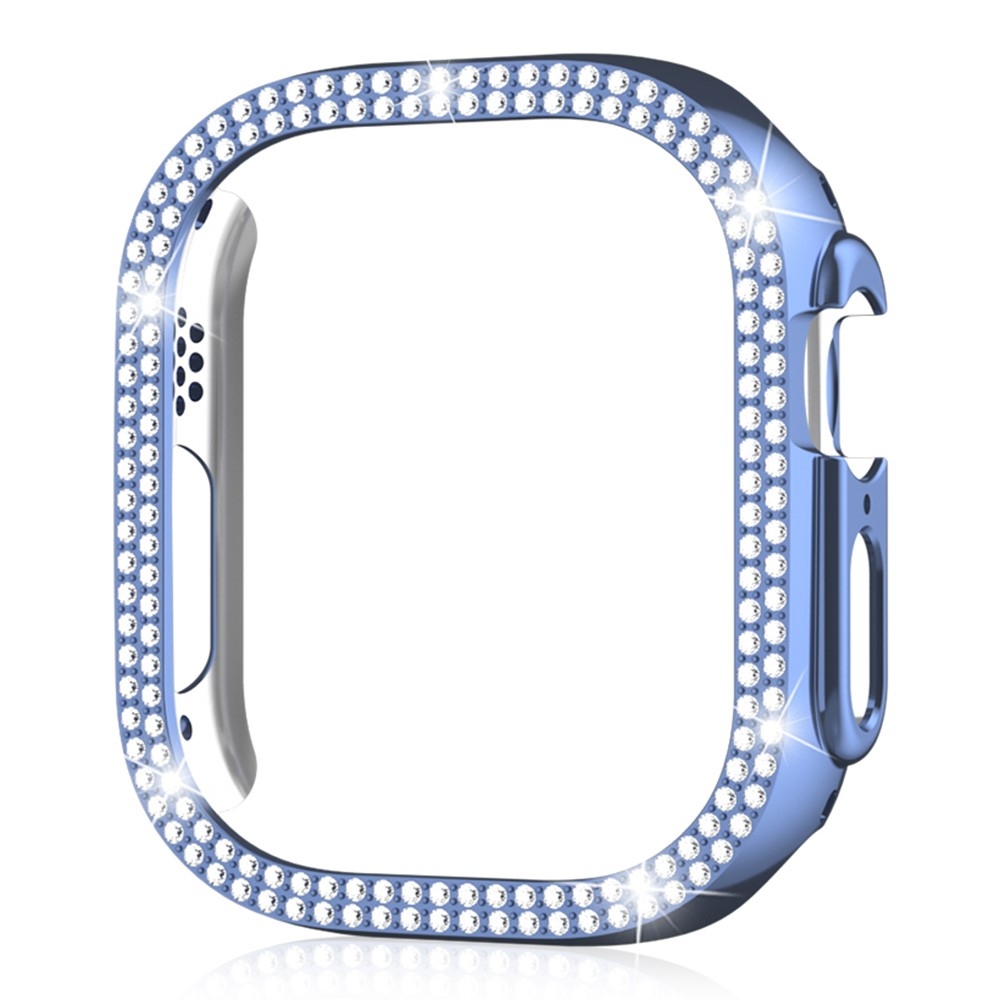 Decory plastové nasazovací pouzdro s kamínky na Apple Watch Ultra 4/3/2/1 49mm - modré