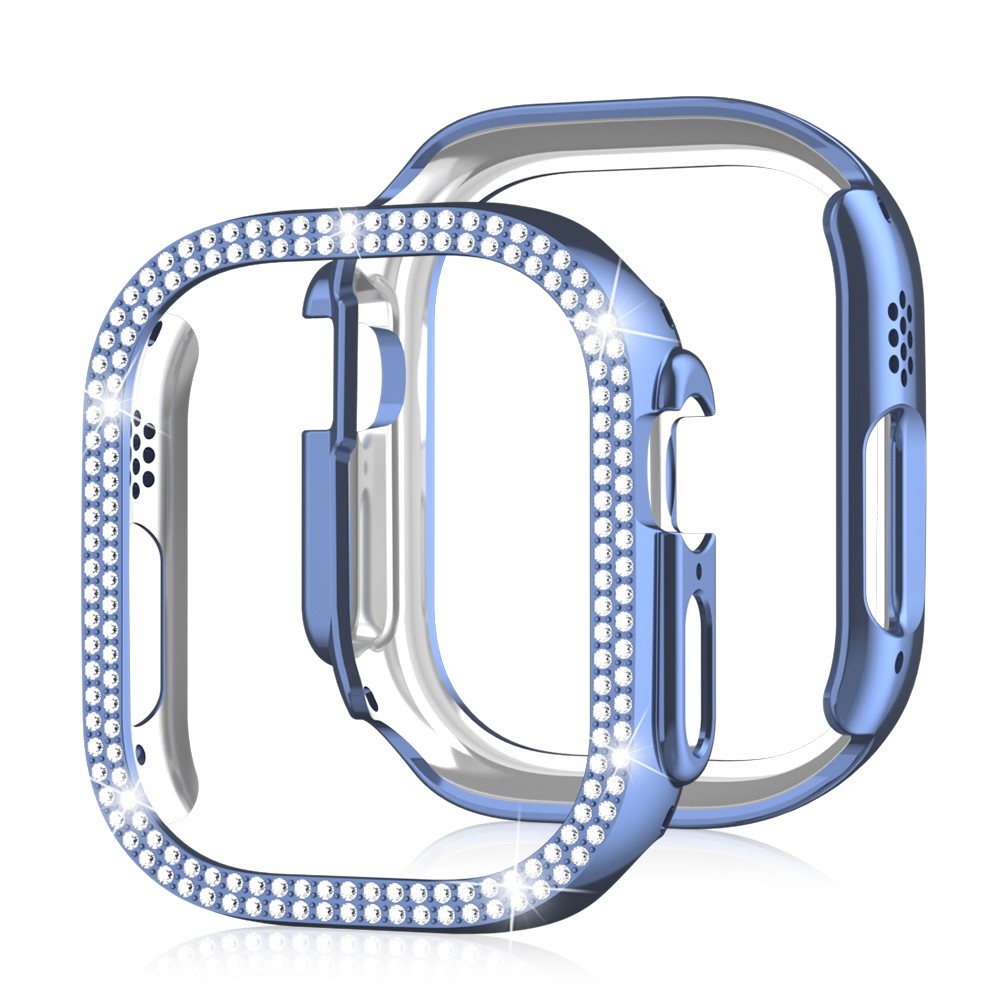 Decory plastové nasazovací pouzdro s kamínky na Apple Watch Ultra 4/3/2/1 49mm - modré