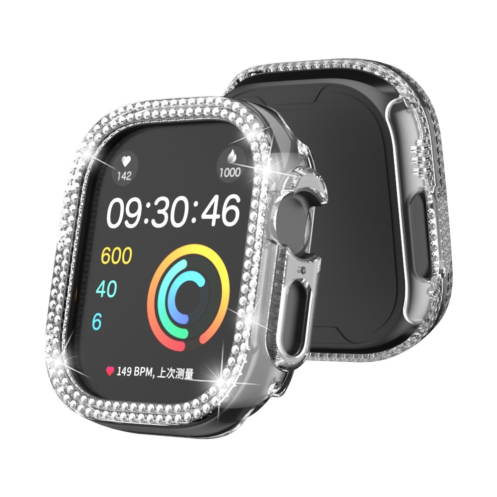 Decory plastové nasazovací pouzdro s kamínky na Apple Watch Ultra 4/3/2/1 49mm - průhledné